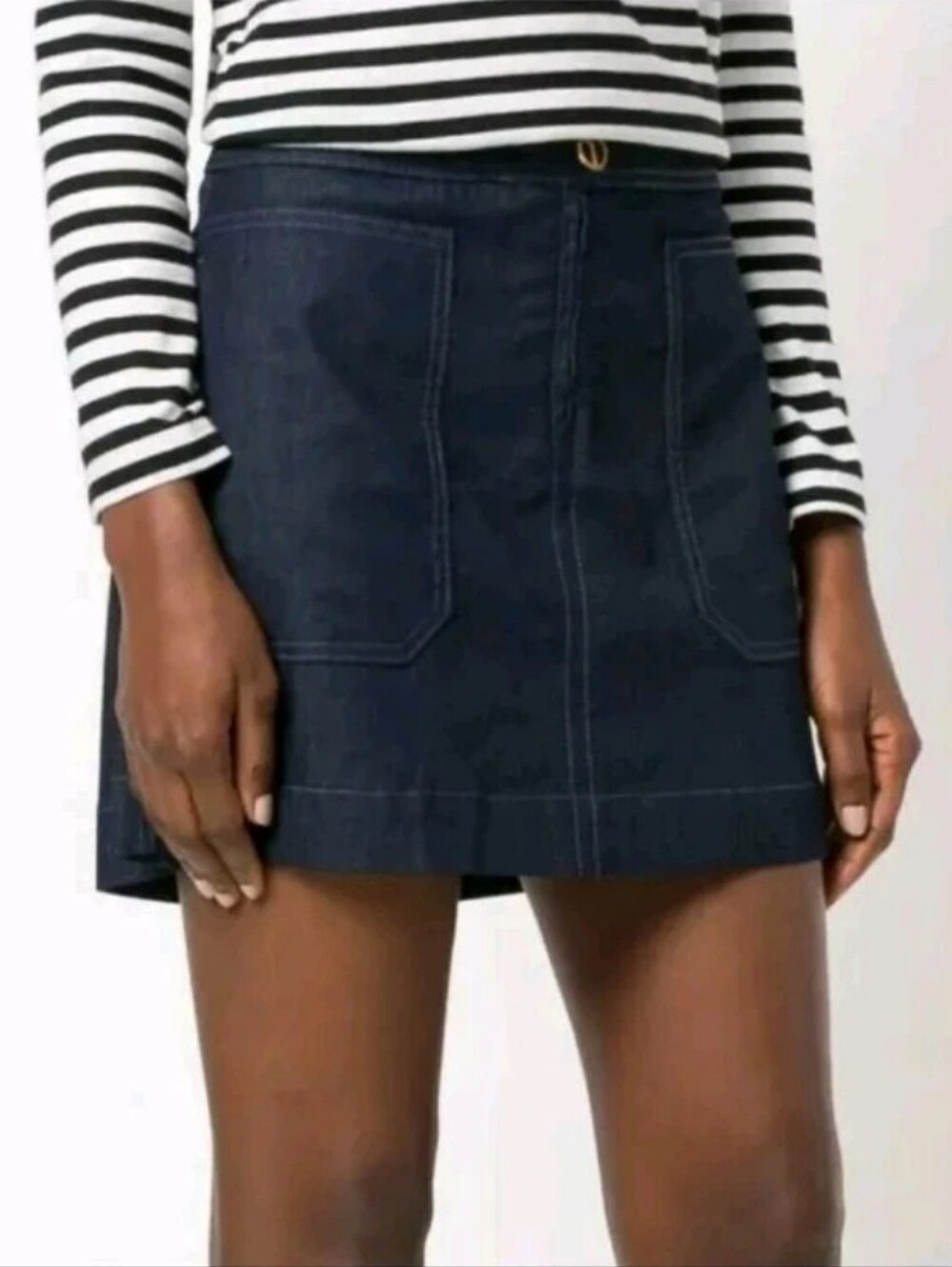 Tory Burch Elise Chambray Denim Mini Skirt Size 4